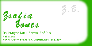 zsofia bonts business card